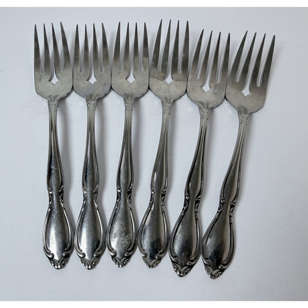Oneida Deluxe Stainless Silverware - STRATHMORE - Salad Forks Set Of 6